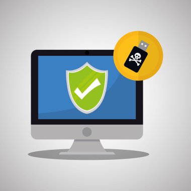 Güvenlik sistemi tasarımı. Koruma simgesi. izole illüstrasyon, vektör