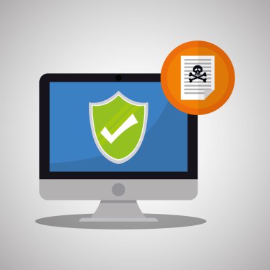 Güvenlik sistemi tasarımı. Koruma simgesi. izole illüstrasyon, vektör