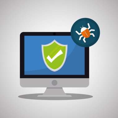 Güvenlik sistemi tasarımı. Koruma simgesi. izole illüstrasyon, vektör