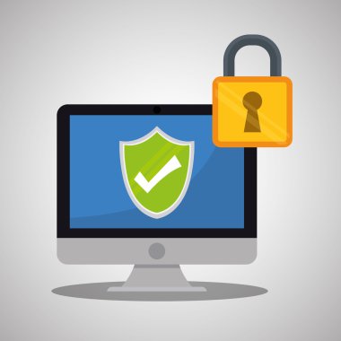 Güvenlik sistemi tasarımı. Koruma simgesi. izole illüstrasyon, vektör