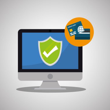 Güvenlik sistemi tasarımı. Koruma simgesi. izole illüstrasyon, vektör