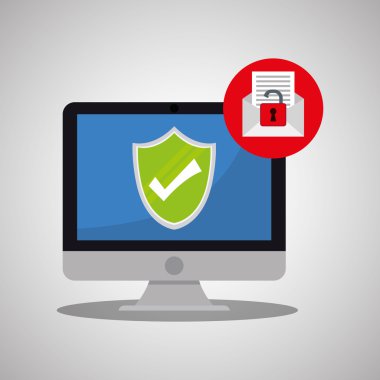 Güvenlik sistemi tasarımı. Koruma simgesi. izole illüstrasyon, vektör