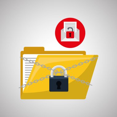 Güvenlik sistemi tasarımı. Koruma simgesi. izole illüstrasyon, vektör