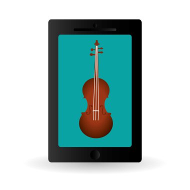 Müzik tasarımı. akıllı telefon simgesi. Beyaz arka plan, vektör