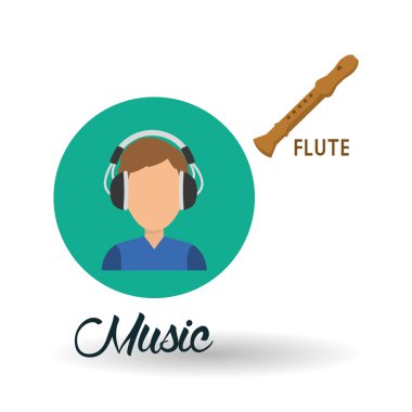 Müzik tasarımı. Çocuk simgesi. Beyaz arka plan, vektör