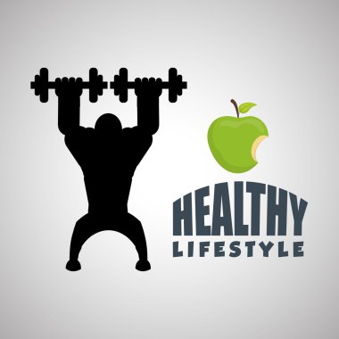 Sağlıklı yaşam tarzı tasarım. Welness simgesi. İzole illüstrasyon, vektör grafiği