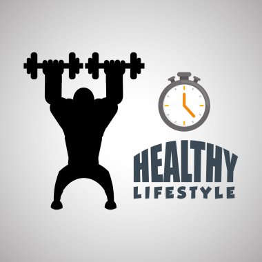 Sağlıklı yaşam tarzı tasarım. Welness simgesi. İzole illüstrasyon, vektör grafiği