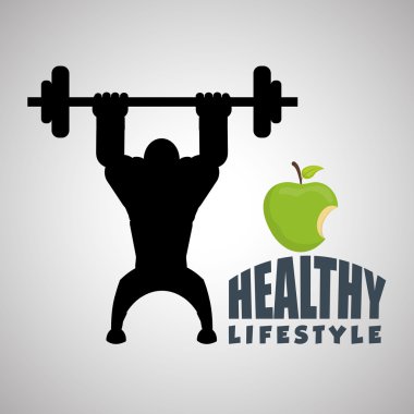 Sağlıklı yaşam tarzı tasarım. Welness simgesi. İzole illüstrasyon, vektör grafiği