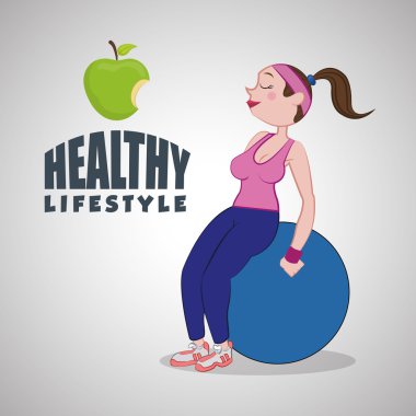 Sağlıklı yaşam tarzı tasarım. Welness simgesi. İzole illüstrasyon, vektör grafiği