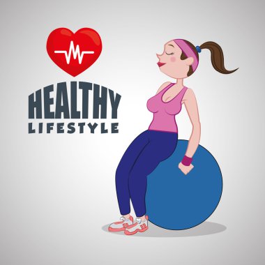 Sağlıklı yaşam tarzı tasarım. Welness simgesi. İzole illüstrasyon, vektör grafiği