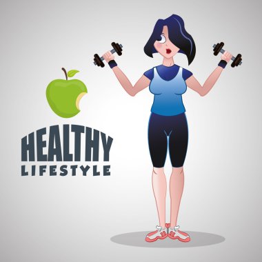 Sağlıklı yaşam tarzı tasarım. Welness simgesi. İzole illüstrasyon, vektör grafiği