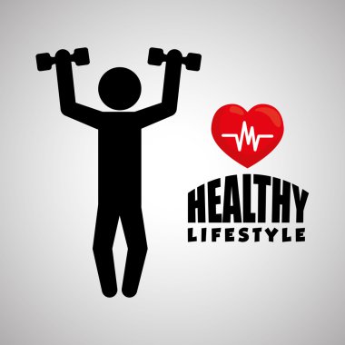 Sağlıklı yaşam tarzı tasarım. Welness simgesi. İzole illüstrasyon, vektör grafiği