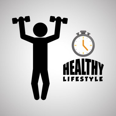 Sağlıklı yaşam tarzı tasarım. Welness simgesi. İzole illüstrasyon, vektör grafiği