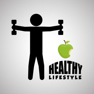 Sağlıklı yaşam tarzı tasarım. Welness simgesi. İzole illüstrasyon, vektör grafiği