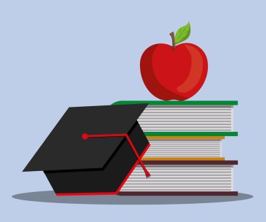 Tasarım Okulu. Eğitim simgesi. Derma illüstrasyon, grafik v