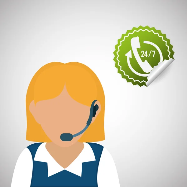 Call center ontwerp. de pictogram van de dienst van de klant. Geïsoleerde illustratie, vector — Stockvector