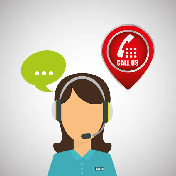 Call center design. customer service icon. Isolated illustration , vector — Stock Vector