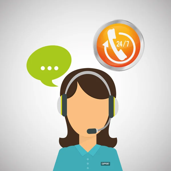 Call center design. Customer service ikon. Isolerade illustration, vektor — Stock vektor