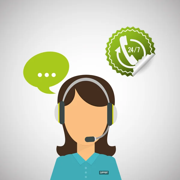 Call center ontwerp. de pictogram van de dienst van de klant. Geïsoleerde illustratie, vector — Stockvector