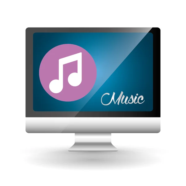 Music design. computer icon.  White background , vector — Stock Vector