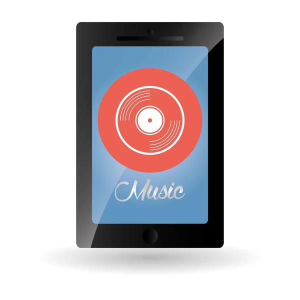 Design musical. icône smartphone. Fond blanc, vecteur — Image vectorielle