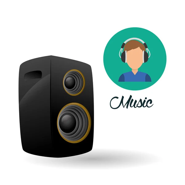 Music design. speaker icon.  White background , vector — Stock Vector