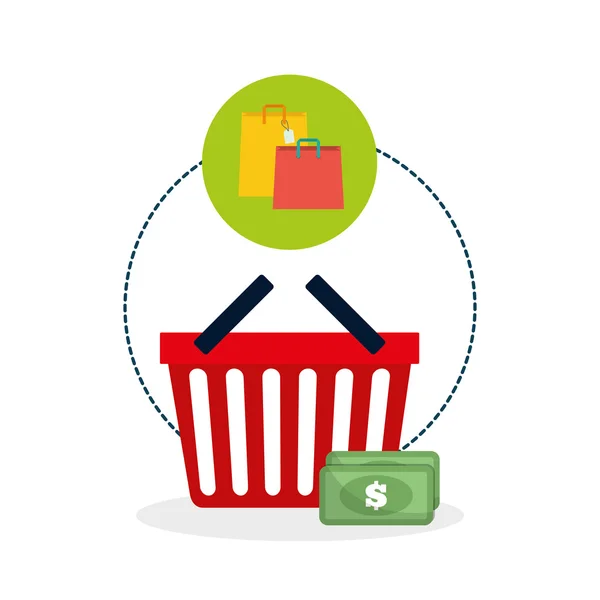 Diseño de compras. Icono de marketing. Ilustración aislada, vector — Vector de stock