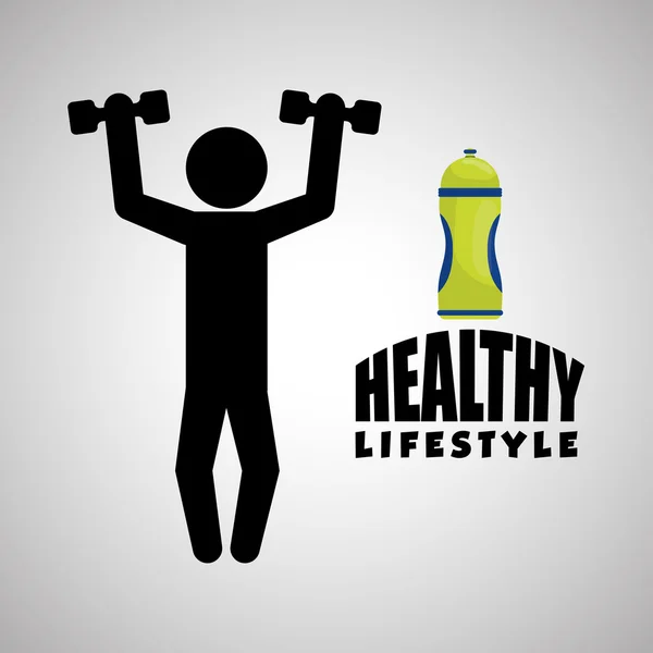Diseño de estilo de vida saludable. Icono del cuidado del cuerpo. Ilustración aislada, gráfico vectorial — Vector de stock