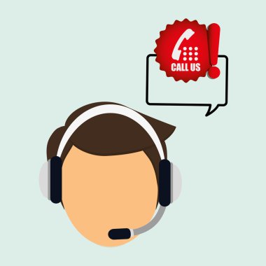 Merkezi tasarım ara. Müşteri Servisi simgesini. İzole illüstrasyon, vektör