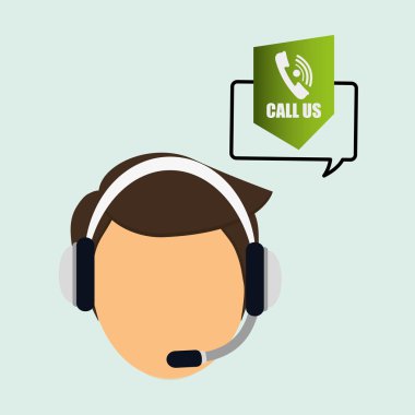 Merkezi tasarım ara. Müşteri Servisi simgesini. İzole illüstrasyon, vektör