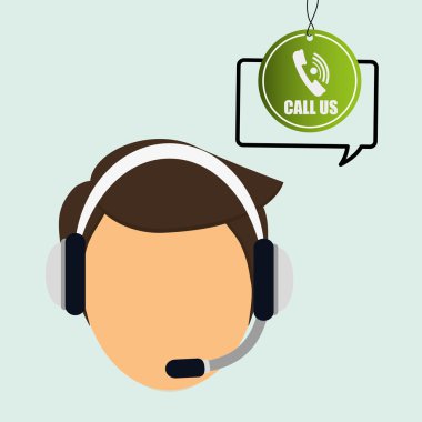 Merkezi tasarım ara. Müşteri Servisi simgesini. İzole illüstrasyon, vektör