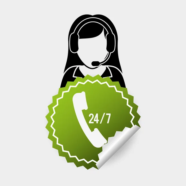 Call center design. customer service icon. Isolated illustration , vector — Stock Vector