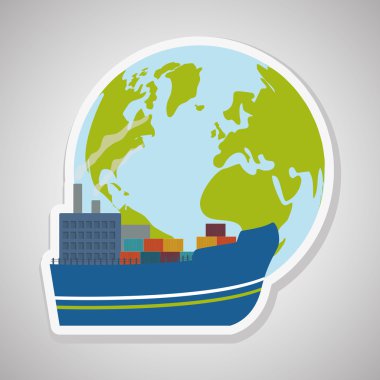 Teslimat ve planet tasarım, vektör çizim