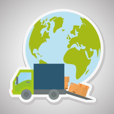 Teslimat ve planet tasarım, vektör çizim