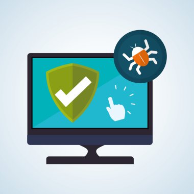 Güvenlik sistemi tasarımı. Koruma simgesi. izole illüstrasyon, vektör