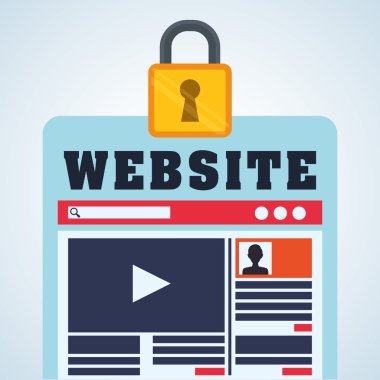 Güvenlik sistemi tasarımı. Koruma simgesi. izole illüstrasyon, vektör