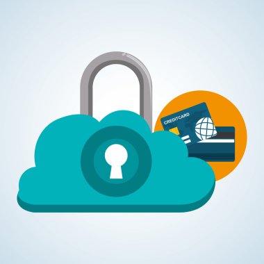 Güvenlik sistemi tasarımı. Koruma simgesi. izole illüstrasyon, vektör