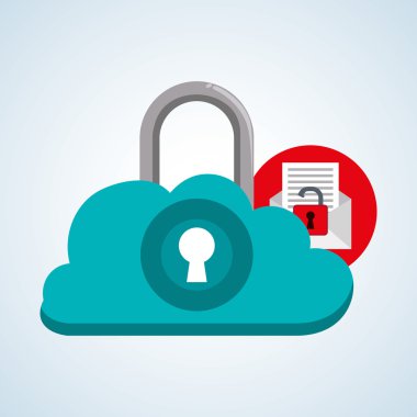 Güvenlik sistemi tasarımı. Koruma simgesi. izole illüstrasyon, vektör