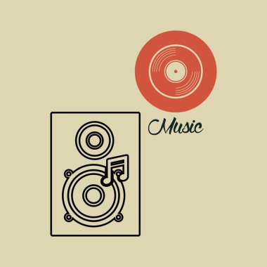 Müzik tasarımı. hoparlör simgesi. Beyaz arka plan, vektör