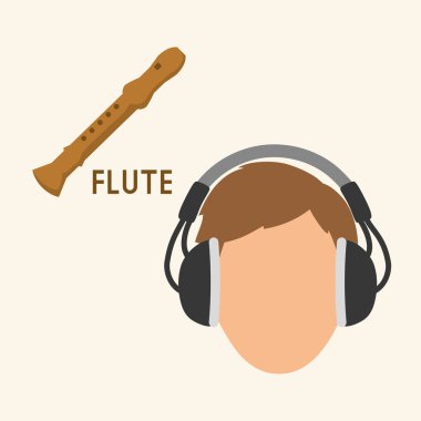 Müzik tasarımı. Çocuk simgesi. Beyaz arka plan, vektör