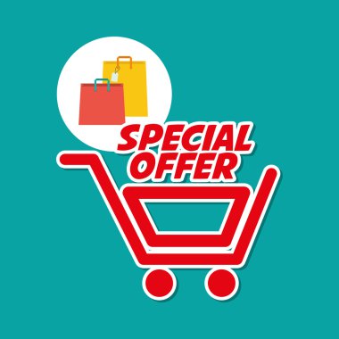 Tasarım alışveriş. Pazarlama simgesi. İzole illüstrasyon, vektör