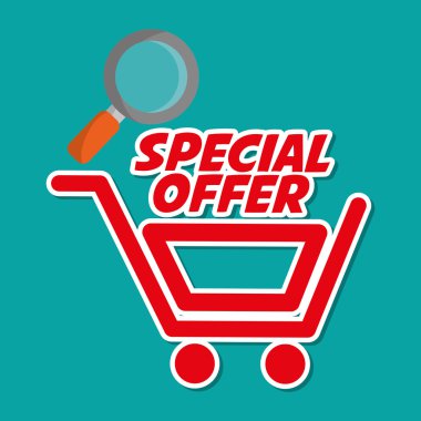 Tasarım alışveriş. Pazarlama simgesi. İzole illüstrasyon, vektör