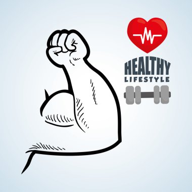 Sağlıklı yaşam tarzı tasarım. Welness simgesi. İzole illüstrasyon, vektör grafiği