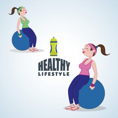 Sağlıklı yaşam tarzı tasarım. Welness simgesi. İzole illüstrasyon, vektör grafiği