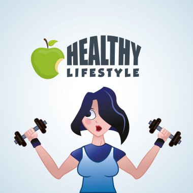 Sağlıklı yaşam tarzı tasarım. Welness simgesi. İzole illüstrasyon, vektör grafiği