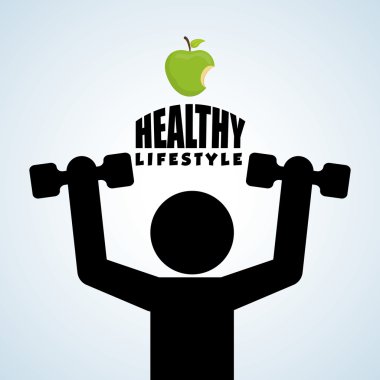 Sağlıklı yaşam tarzı tasarım. Welness simgesi. İzole illüstrasyon, vektör grafiği