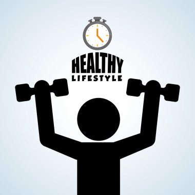 Sağlıklı yaşam tarzı tasarım. Welness simgesi. İzole illüstrasyon, vektör grafiği