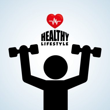 Sağlıklı yaşam tarzı tasarım. Welness simgesi. İzole illüstrasyon, vektör grafiği