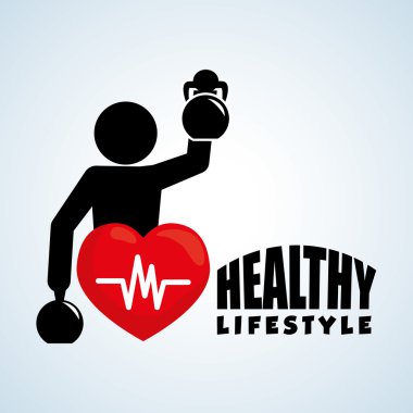 Sağlıklı yaşam tarzı tasarım. Welness simgesi. İzole illüstrasyon, vektör grafiği