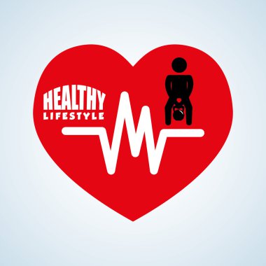 Sağlıklı yaşam tarzı tasarım. Welness simgesi. İzole illüstrasyon, vektör grafiği